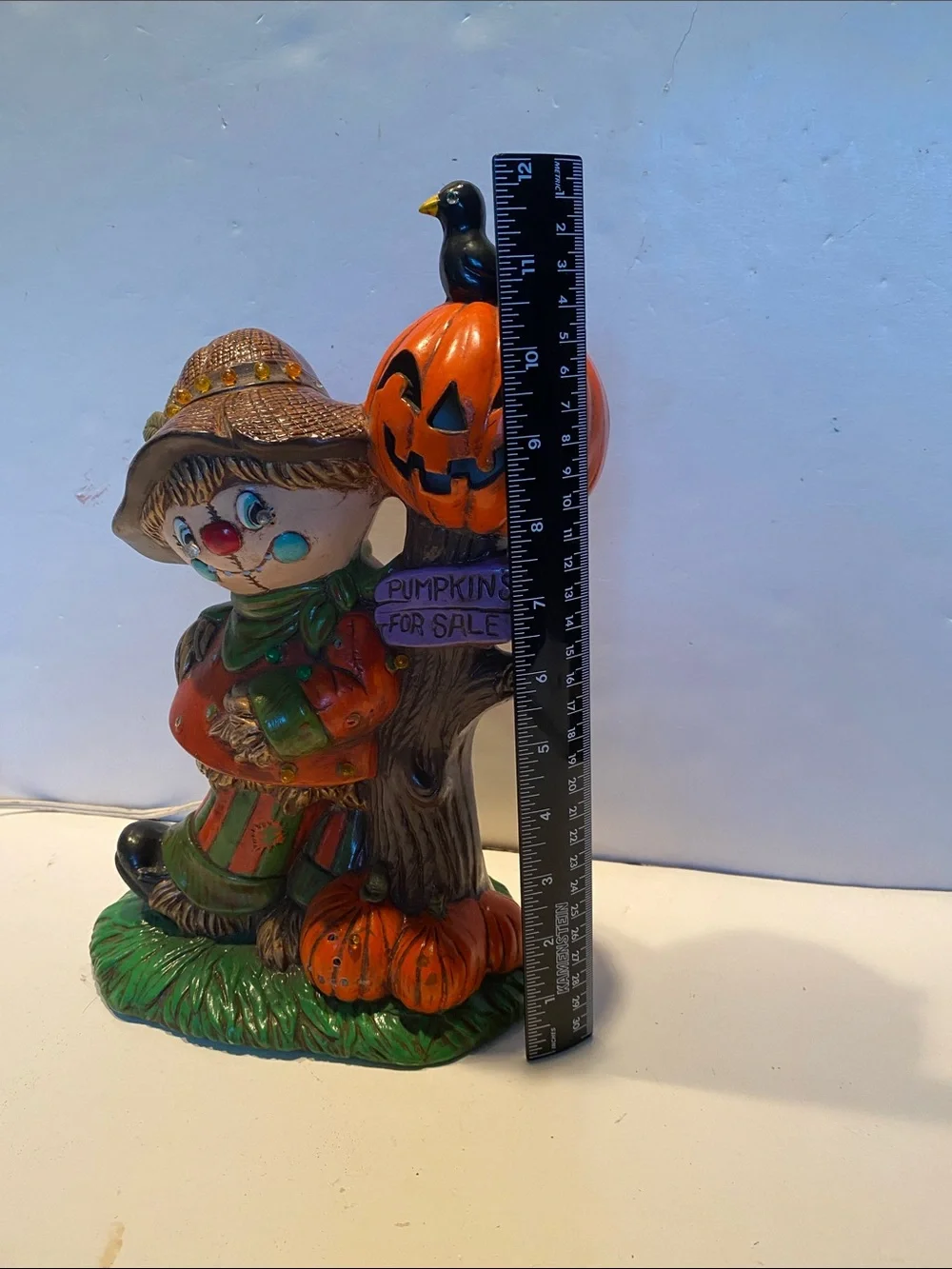 Vintage 1980s Hand-Painted Ceramic Halloween Figurine